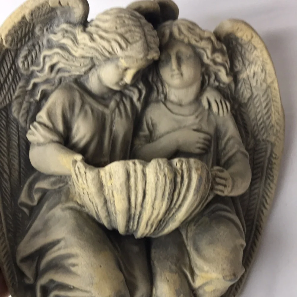 Angels Stone cast wall plaque decor